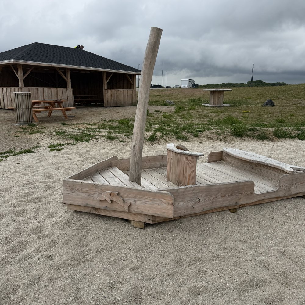 Sandlegeområde med sandbord ved Esbjerg Strand