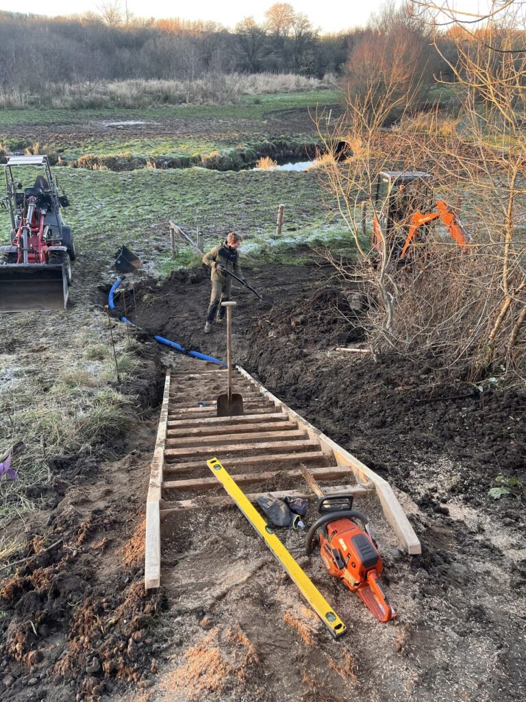 Trappen bygges på stedet som en del af stifornyelsen ved Hjarup